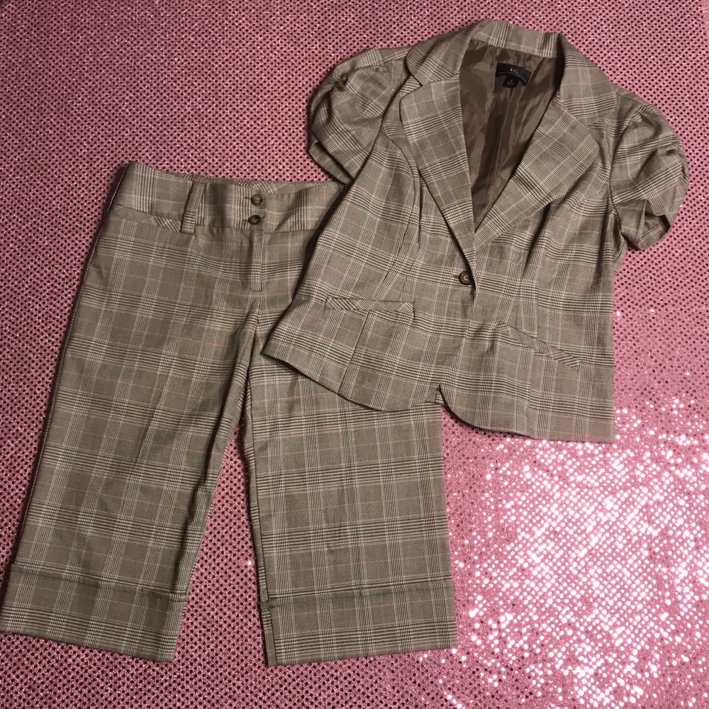 IZ Byer California Capri Blazer Suit Brown Juniors - Picture 2 of 12